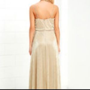 Lulu's Friend of the Glam Gold Maxi Dress